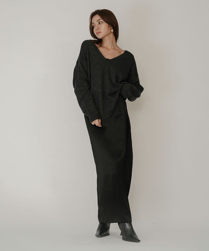 深Ｖネック オーバーニット ブルオーバー KINO THE KEI