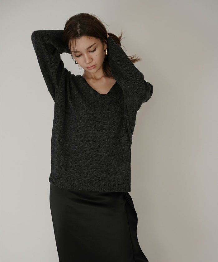 深Ｖネック オーバーニット ブルオーバー KINO THE KEI