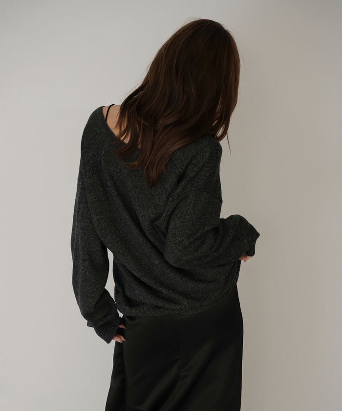 深Ｖネック オーバーニット ブルオーバー KINO THE KEI