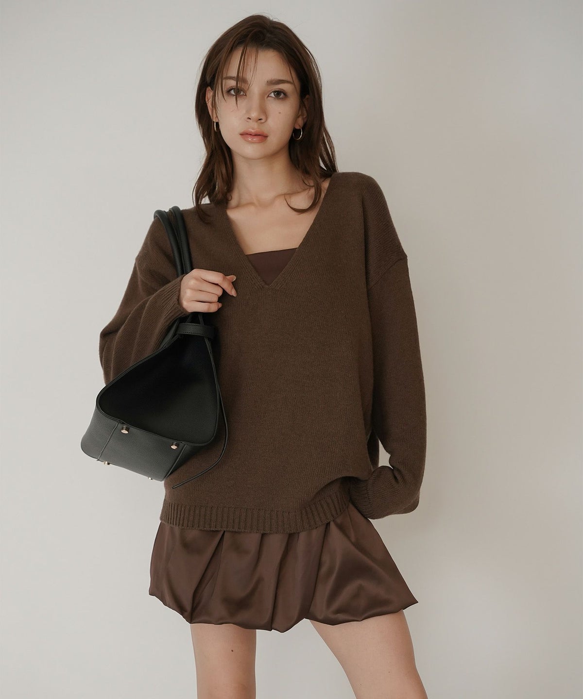 深Ｖネック オーバーニット ブルオーバー KINO THE KEI