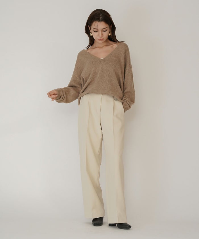 深Ｖネック オーバーニット ブルオーバー KINO THE KEI