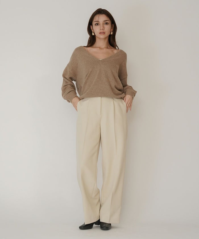 深Ｖネック オーバーニット ブルオーバー KINO THE KEI