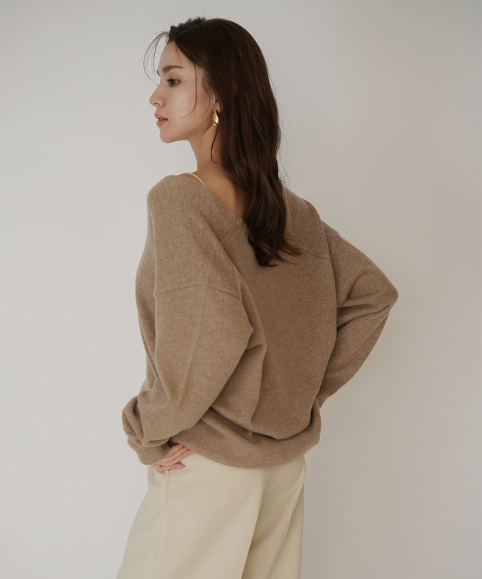 深Ｖネック オーバーニット ブルオーバー KINO THE KEI