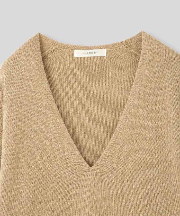 深Ｖネック オーバーニット ブルオーバー KINO THE KEI