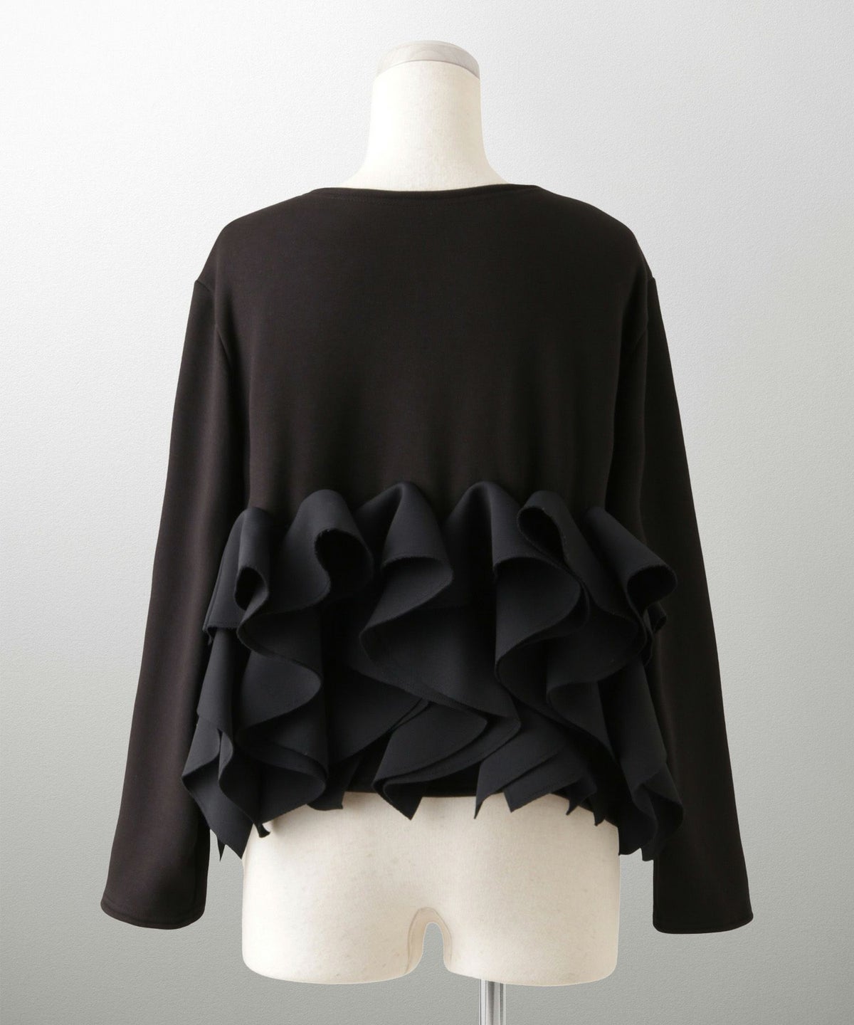 ボンバーヒート フリルヘム ジャケット HUIT ジャケット アウター ノーカラー トップス 裏起毛 秋 冬 ホワイト/ブラック/M