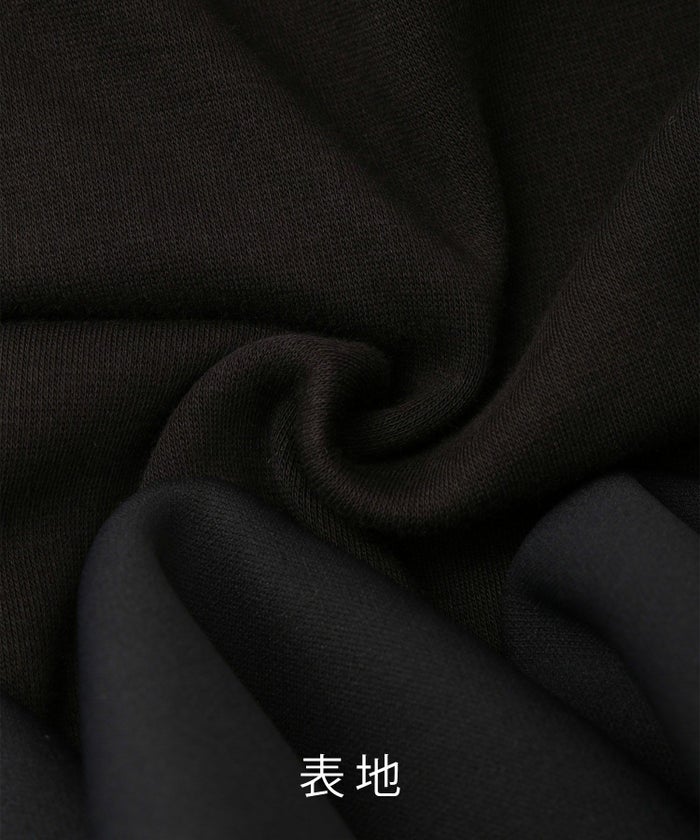 ボンバーヒート フリルヘム ジャケット HUIT ジャケット アウター ノーカラー トップス 裏起毛 秋 冬 ホワイト/ブラック/M