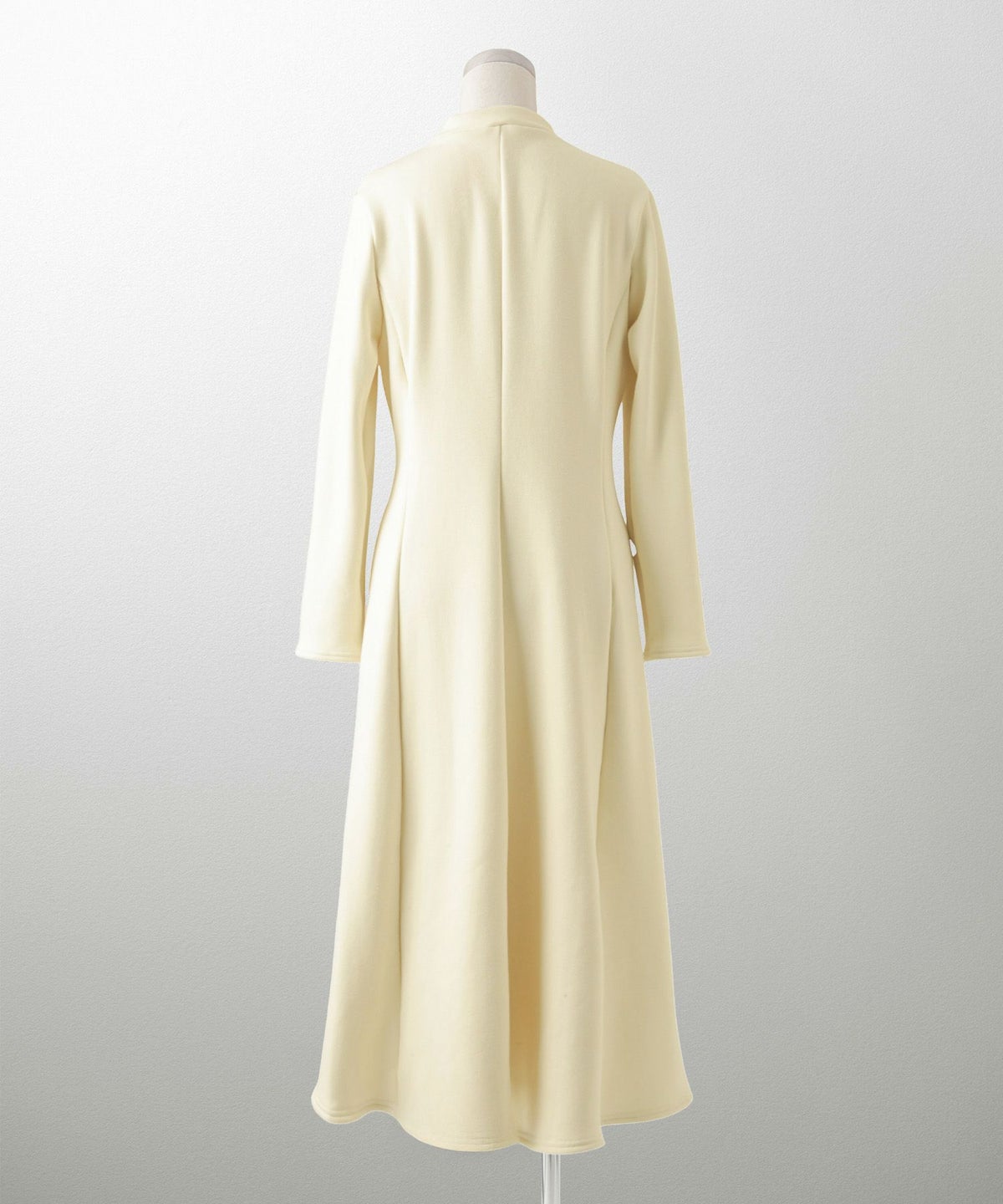 ボンバーヒート Aライン ワンピース HUIT レディース ハイネック スタンドネック 裏起毛 秋 冬 アイボリー/チャコール/ブラック/M