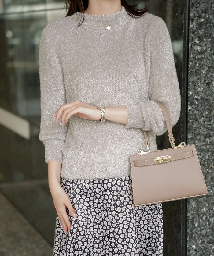 ラメシャギー ニット カーディガン トップス レディース 秋 冬 長袖 洗濯 おしゃれ オフィス 可愛い きれいめ 大人 セットアップ シルバー グレージュ ブラック M