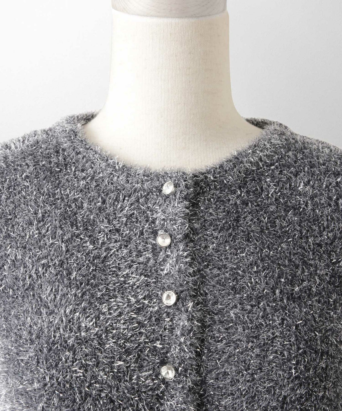 ラメシャギー ニット カーディガン トップス レディース 秋 冬 長袖 洗濯 おしゃれ オフィス 可愛い きれいめ 大人 セットアップ シルバー グレージュ ブラック M