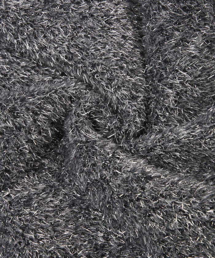 ラメシャギー ニット カーディガン トップス レディース 秋 冬 長袖 洗濯 おしゃれ オフィス 可愛い きれいめ 大人 セットアップ シルバー グレージュ ブラック M