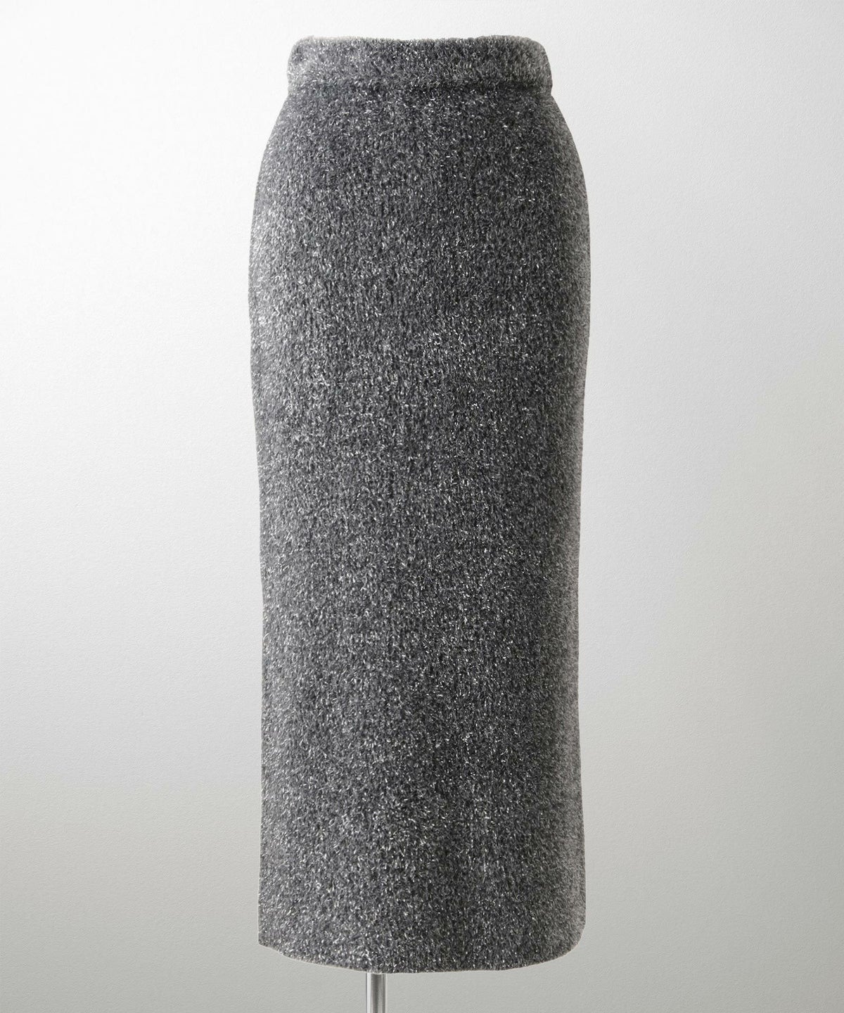 ラメシャギー ニット スカート 秋 冬 ロング ウエストゴム レディース ファッション 着回し 長め 無地 セットアップ シルバー グレージュ ブラック S M