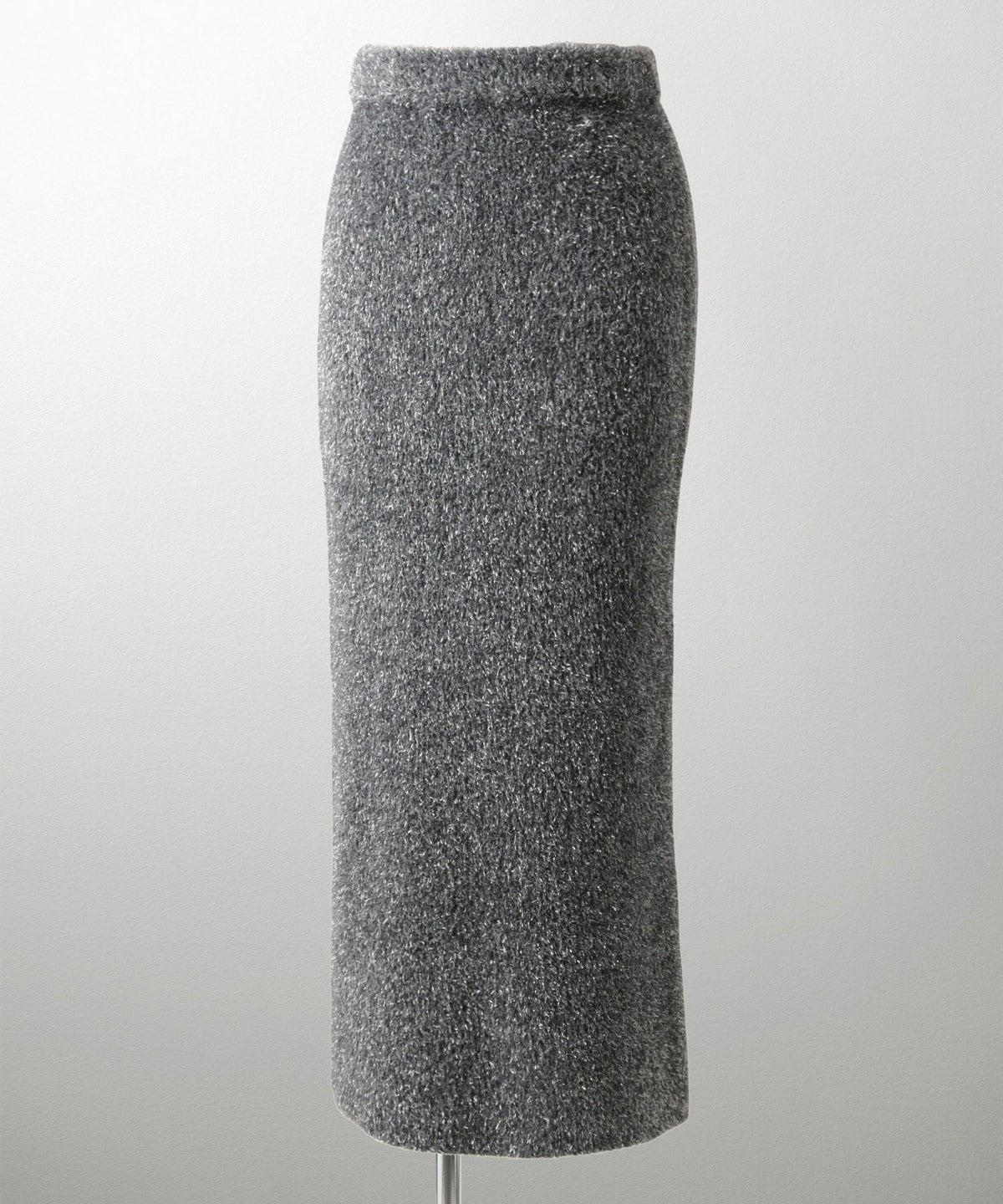 ラメシャギー ニット スカート 秋 冬 ロング ウエストゴム レディース ファッション 着回し 長め 無地 セットアップ シルバー グレージュ ブラック S M