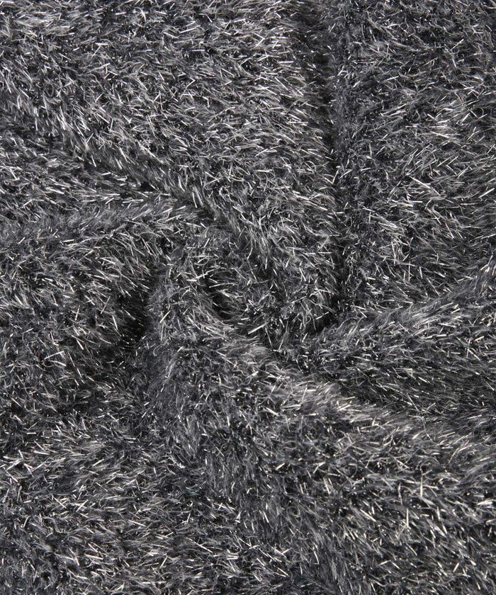 ラメシャギー ニット スカート 秋 冬 ロング ウエストゴム レディース ファッション 着回し 長め 無地 セットアップ シルバー グレージュ ブラック S M