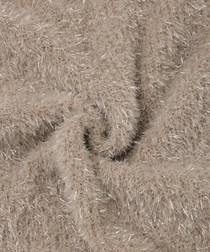 ラメシャギー ニット スカート 秋 冬 ロング ウエストゴム レディース ファッション 着回し 長め 無地 セットアップ シルバー グレージュ ブラック S M