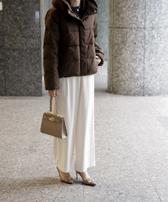 ショート丈 ダウン コート レディース アウター おしゃれ おすすめ きれいめ ビジネス 可愛い ホワイト ブラウン ブラック M