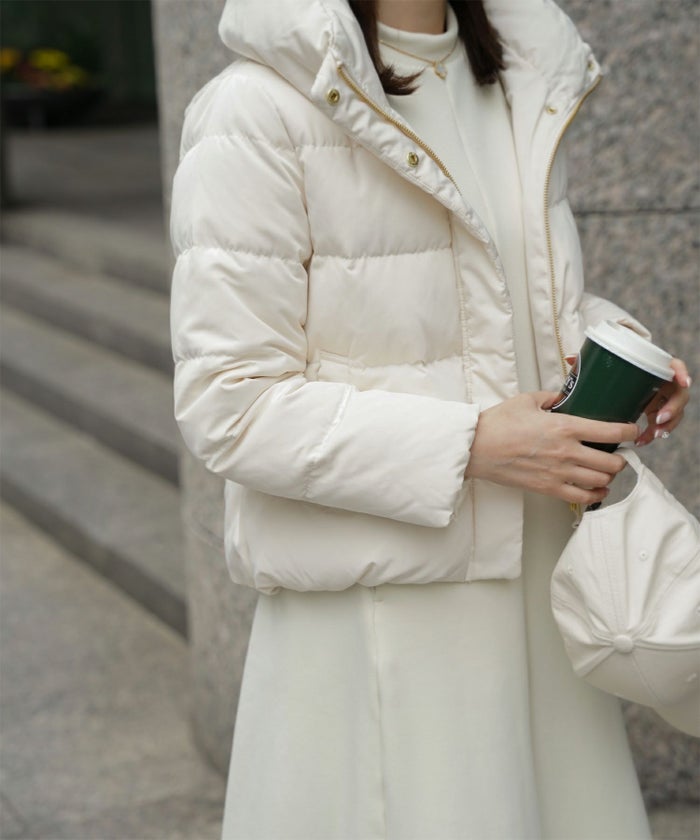 ショート丈 ダウン コート レディース アウター おしゃれ おすすめ きれいめ ビジネス 可愛い ホワイト ブラウン ブラック M