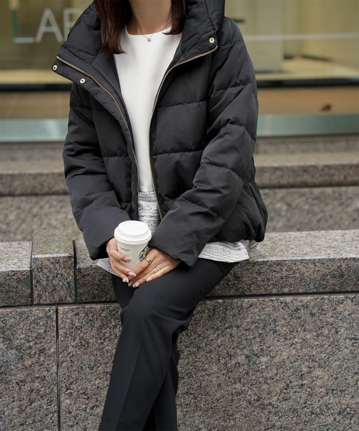 ショート丈 ダウン コート レディース アウター おしゃれ おすすめ きれいめ ビジネス 可愛い ホワイト ブラウン ブラック M