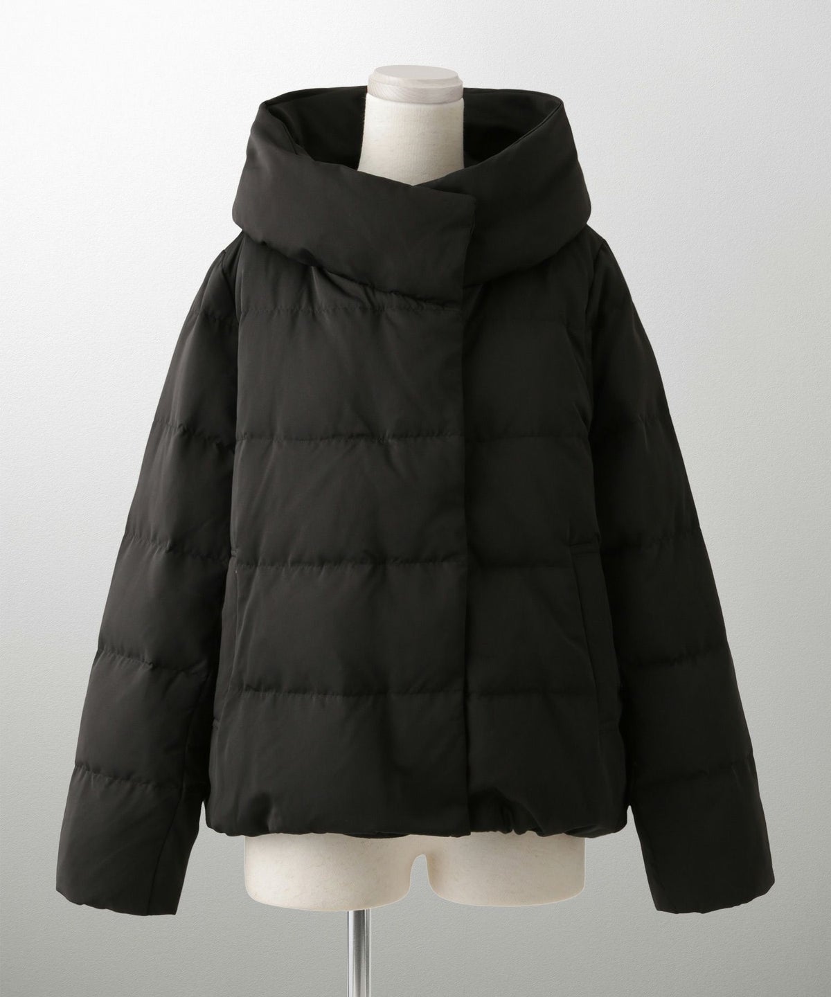 ショート丈 フード付き ダウン コート レディース アウター おしゃれ おすすめ きれいめ ビジネス 可愛い ホワイト グレージュ ネイビー ブラック M