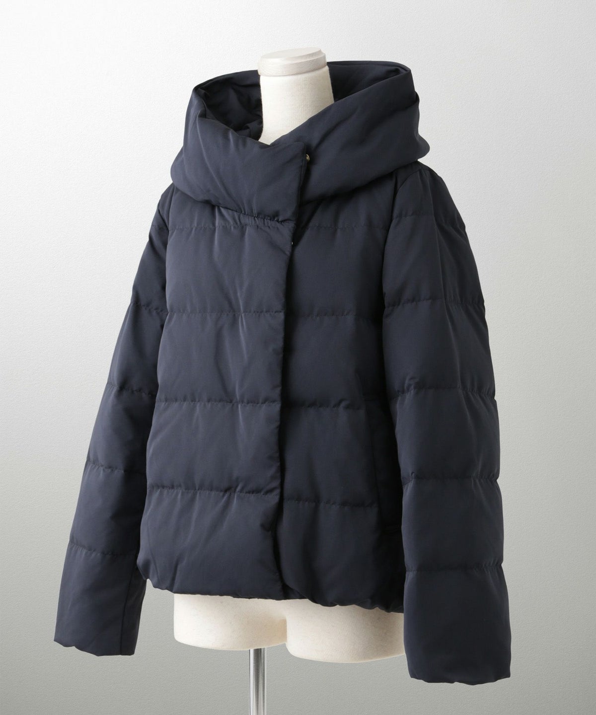 ショート丈 フード付き ダウン コート レディース アウター おしゃれ おすすめ きれいめ ビジネス 可愛い ホワイト グレージュ ネイビー ブラック M