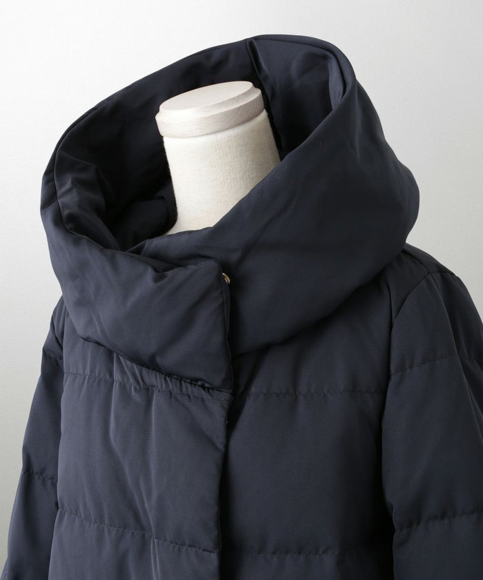 ショート丈 フード付き ダウン コート レディース アウター おしゃれ おすすめ きれいめ ビジネス 可愛い ホワイト グレージュ ネイビー ブラック M