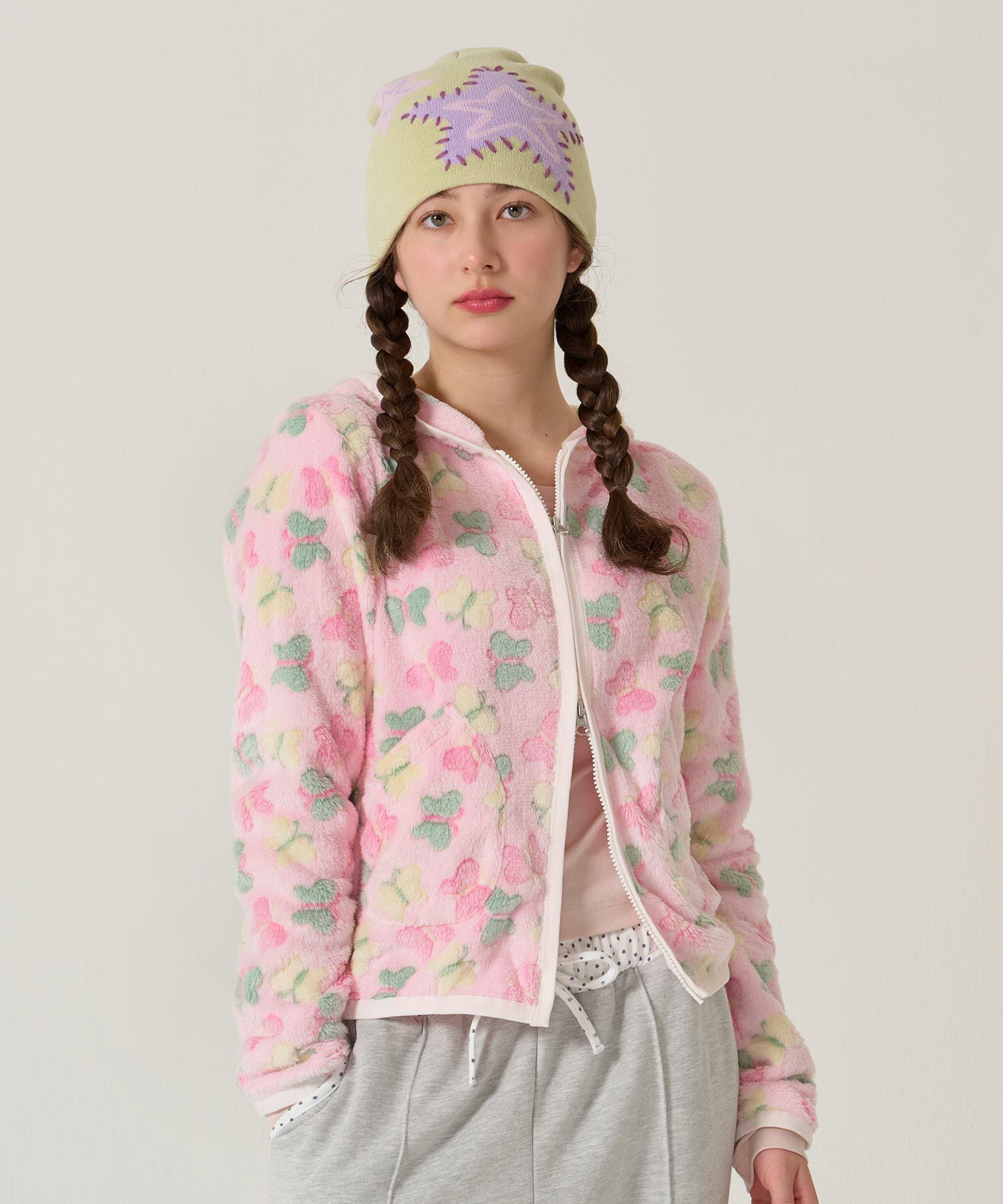 フード付き ジップアップ フリース TINA：JOJUN 全2色｜tnj241-1167【2