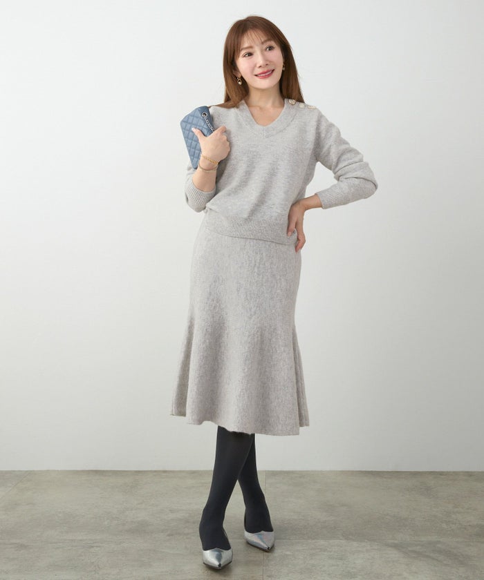 手洗い可 セットアップ対応 レディース 長袖 大人可愛い 上品 きれいめ オフィス 大人カジュアル フェミニン ジョイントスペース