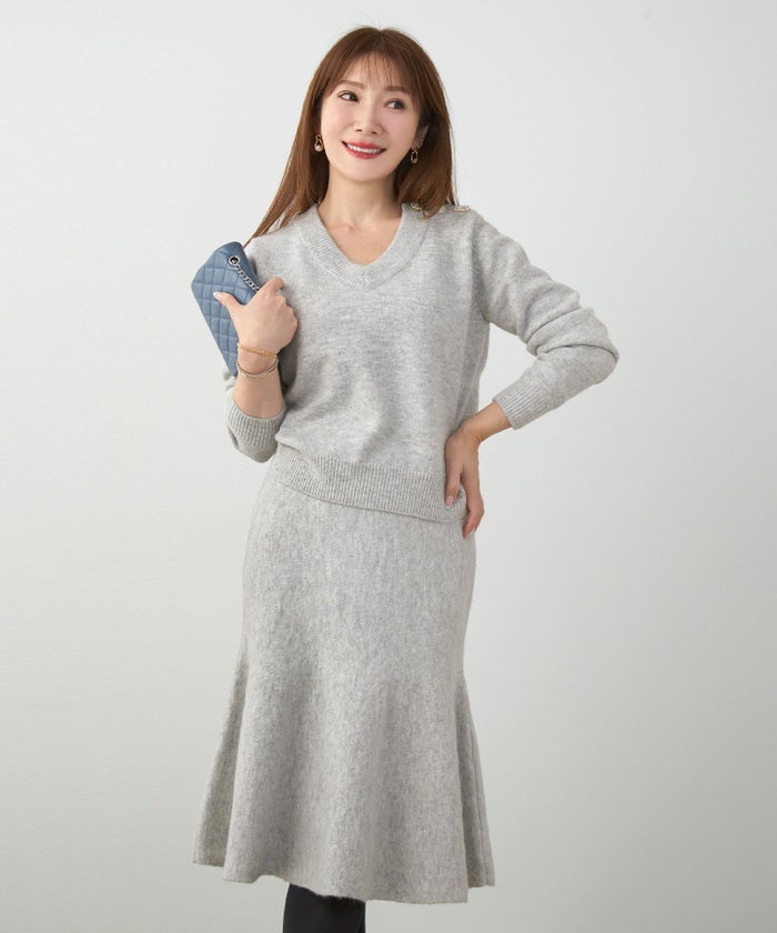 手洗い可 セットアップ対応 レディース 長袖 大人可愛い 上品 きれいめ オフィス 大人カジュアル フェミニン ジョイントスペース