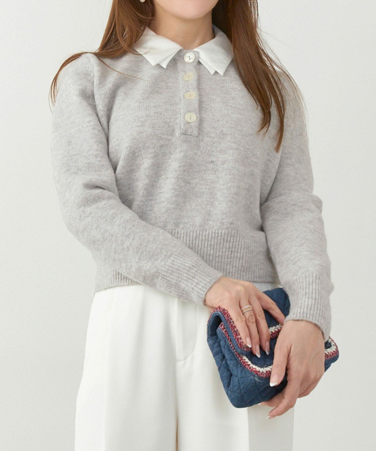 手洗い可 セットアップ対応 取り外し可 長袖 大人可愛い 上品 きれいめ オフィス 大人カジュアル フェミニン ジョイントスペース