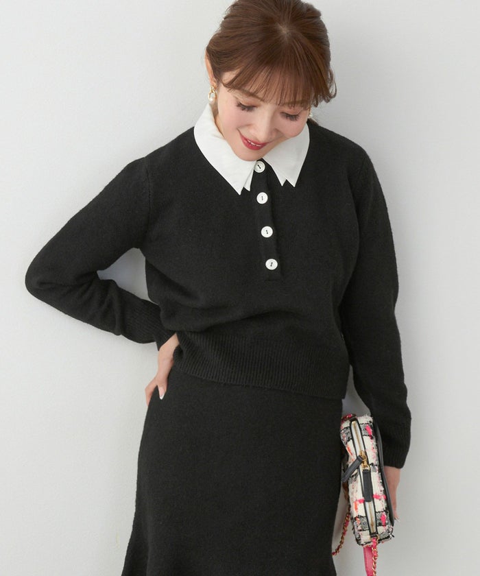 手洗い可 セットアップ対応 取り外し可 長袖 大人可愛い 上品 きれいめ オフィス 大人カジュアル フェミニン ジョイントスペース