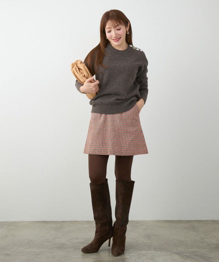 手洗い可 レディース 大人可愛い 上品 きれいめ 柄 大人カジュアル フェミニン 秋冬 ジョイントスペース