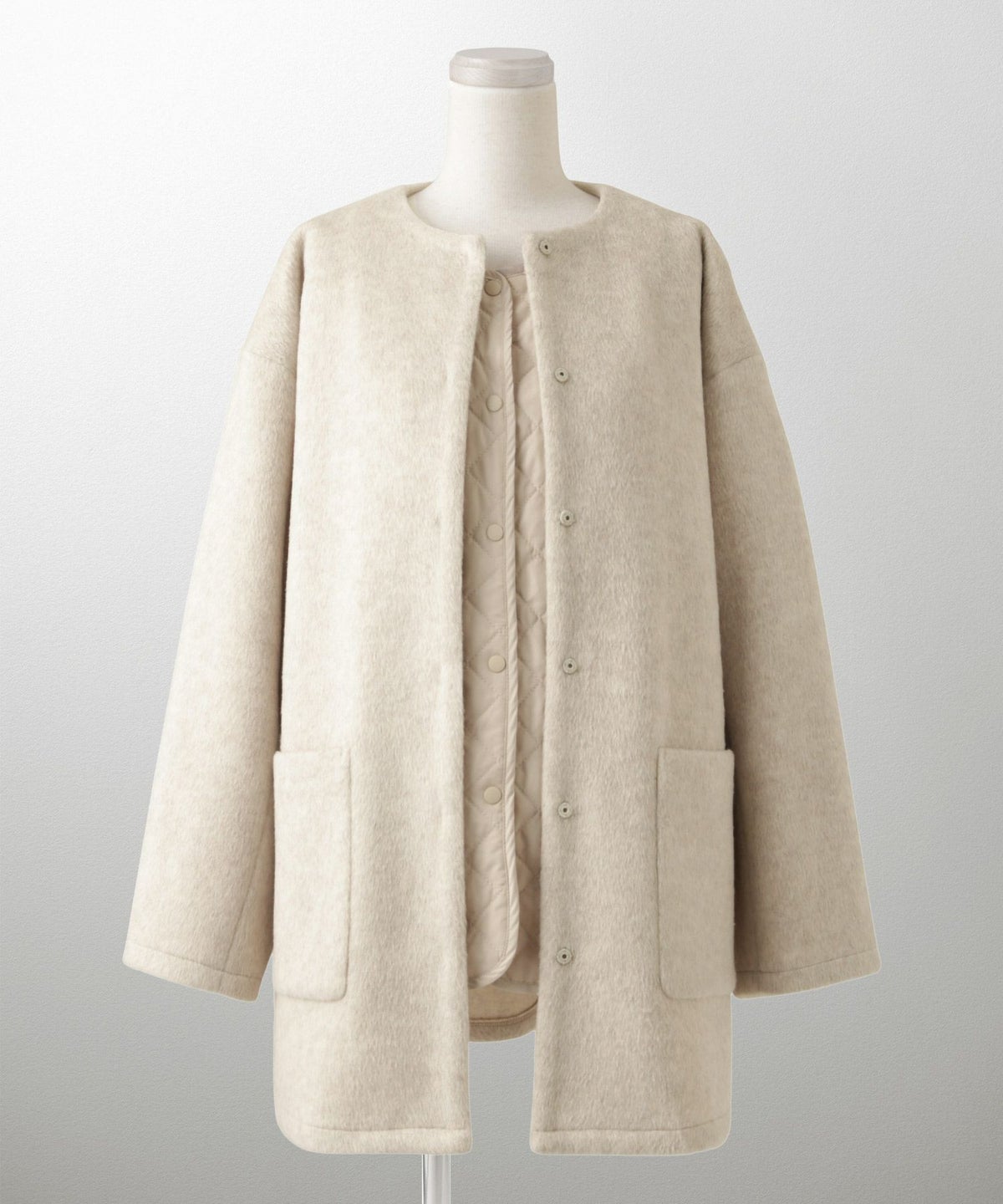 ライナー ベスト付き コート アウター レディース キルティング ベスト 2way 暖かい 可愛い きれいめ サックス ベージュ ブラック M