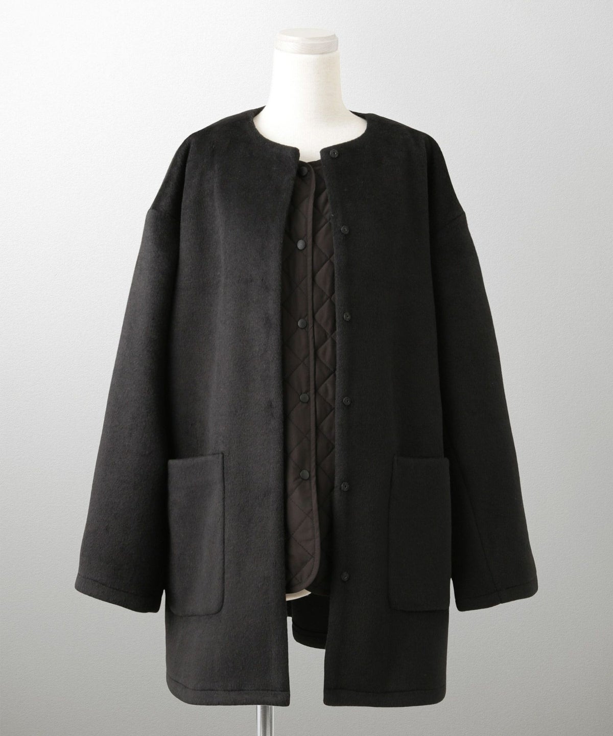 ライナー ベスト付き コート アウター レディース キルティング ベスト 2way 暖かい 可愛い きれいめ サックス ベージュ ブラック M