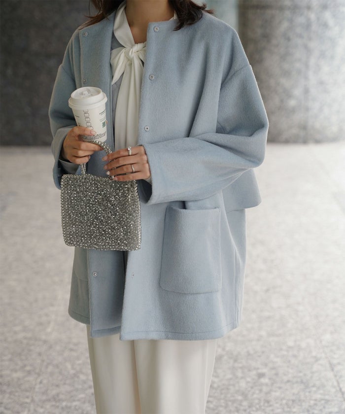 ライナー ベスト付き コート アウター レディース キルティング ベスト 2way 暖かい 可愛い きれいめ サックス ベージュ ブラック M