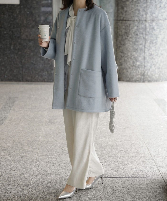 ライナー ベスト付き コート アウター レディース キルティング ベスト 2way 暖かい 可愛い きれいめ サックス ベージュ ブラック M