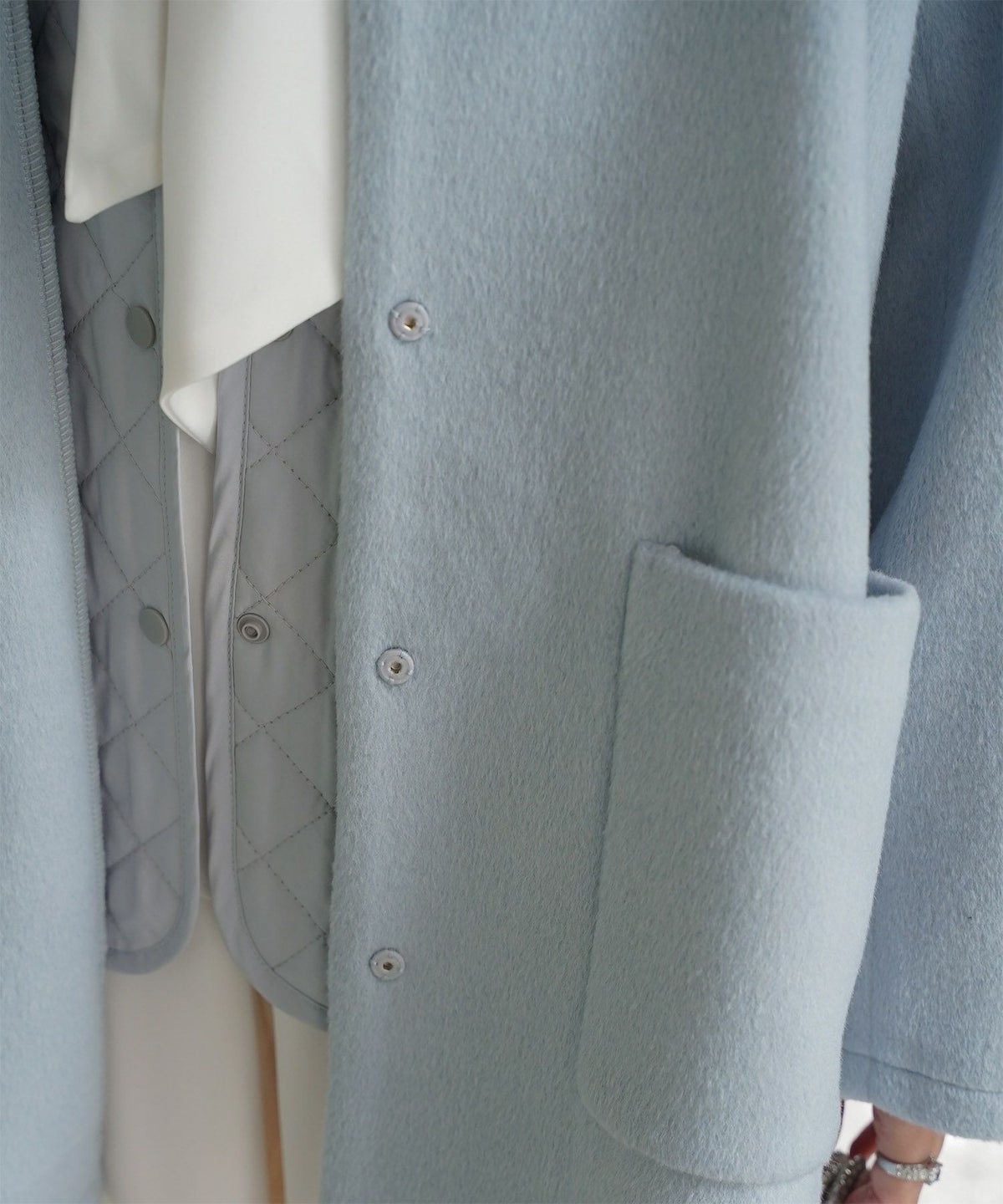 ライナー ベスト付き コート アウター レディース キルティング ベスト 2way 暖かい 可愛い きれいめ サックス ベージュ ブラック M