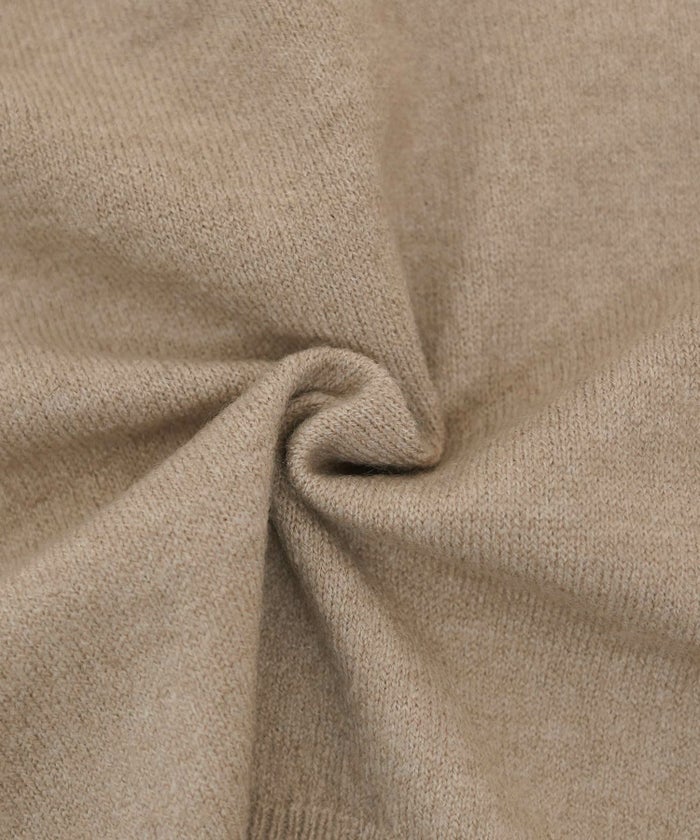 ニット トップス 襟 パール ボタン 刺繍 ロゴ ドッキング風 レイヤード風 上品 エレガント フェミニン かわいい バイカラー