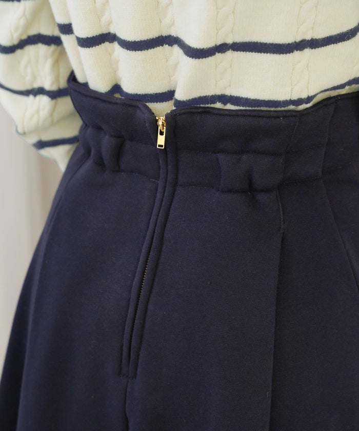 ボトムス フレアスカート タック パール ポケット スカート 上品 エレガント フェミニン きれいめ 裏起毛 起毛 あたたかい 秋 冬 ジョイントスペース