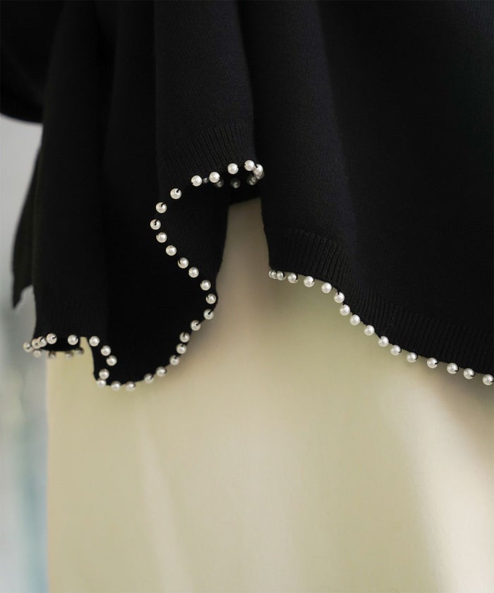 ストール付きニットプルオーバー 2点セット レディース アンゴラタッチ 秋 冬 アイボリー ピンク サックス ブラック M