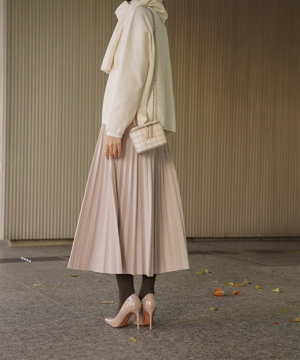 ストール付きニットプルオーバー 2点セット レディース アンゴラタッチ 秋 冬 アイボリー ピンク サックス ブラック M