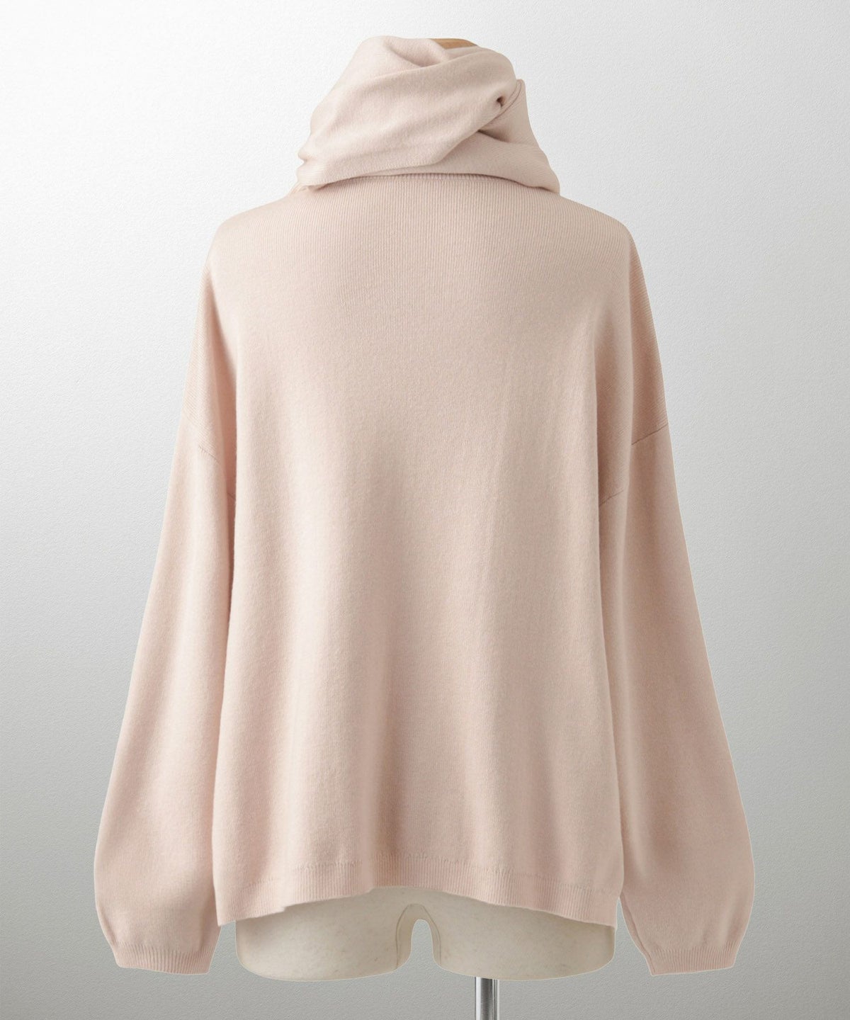 ストール付きニットプルオーバー 2点セット レディース アンゴラタッチ 秋 冬 アイボリー ピンク サックス ブラック M