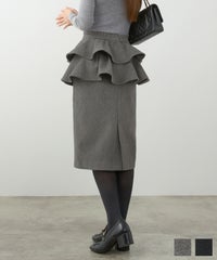 ペプラムフリルタイトスカートLiala×PG全2色