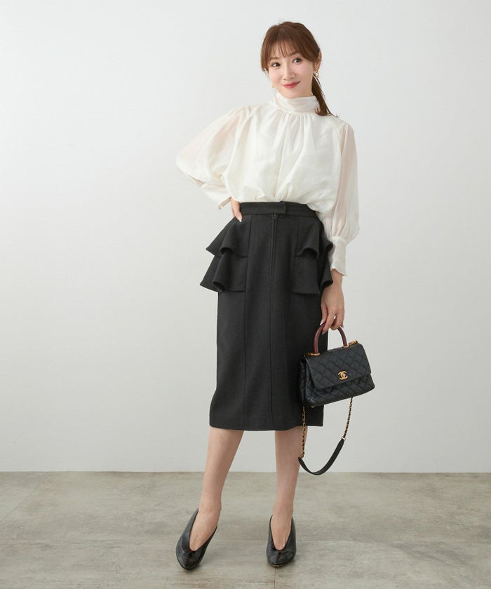 レディース大人可愛い上品きれいめ体型カバーオフィス大人カジュアルフェミニンジョイントスペース