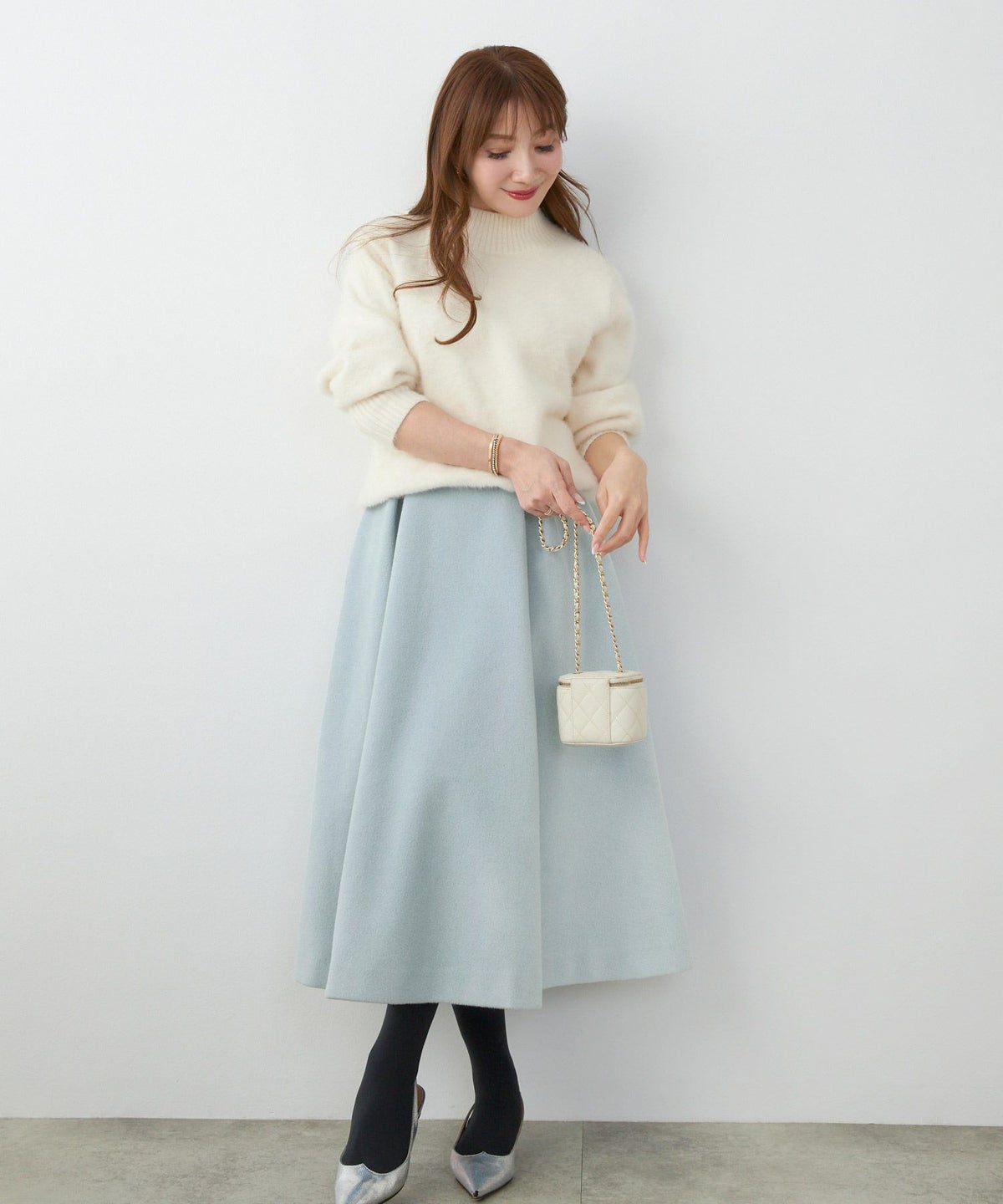 レディース 大人可愛い 上品 きれいめ 体型カバー オフィス 大人カジュアル フェミニン 柄 秋冬 ジョイントスペース