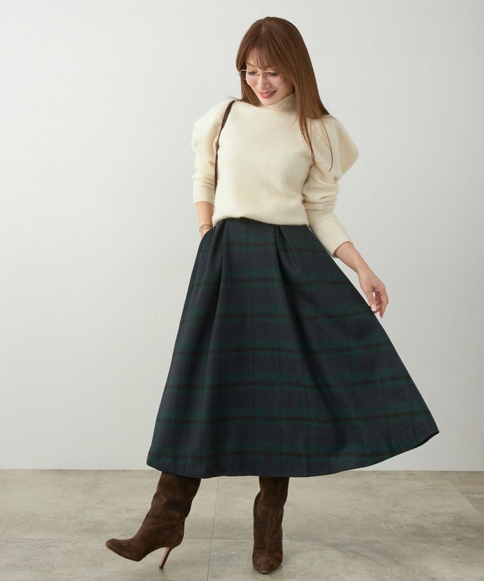 レディース 大人可愛い 上品 きれいめ 体型カバー オフィス 大人カジュアル フェミニン 柄 秋冬 ジョイントスペース