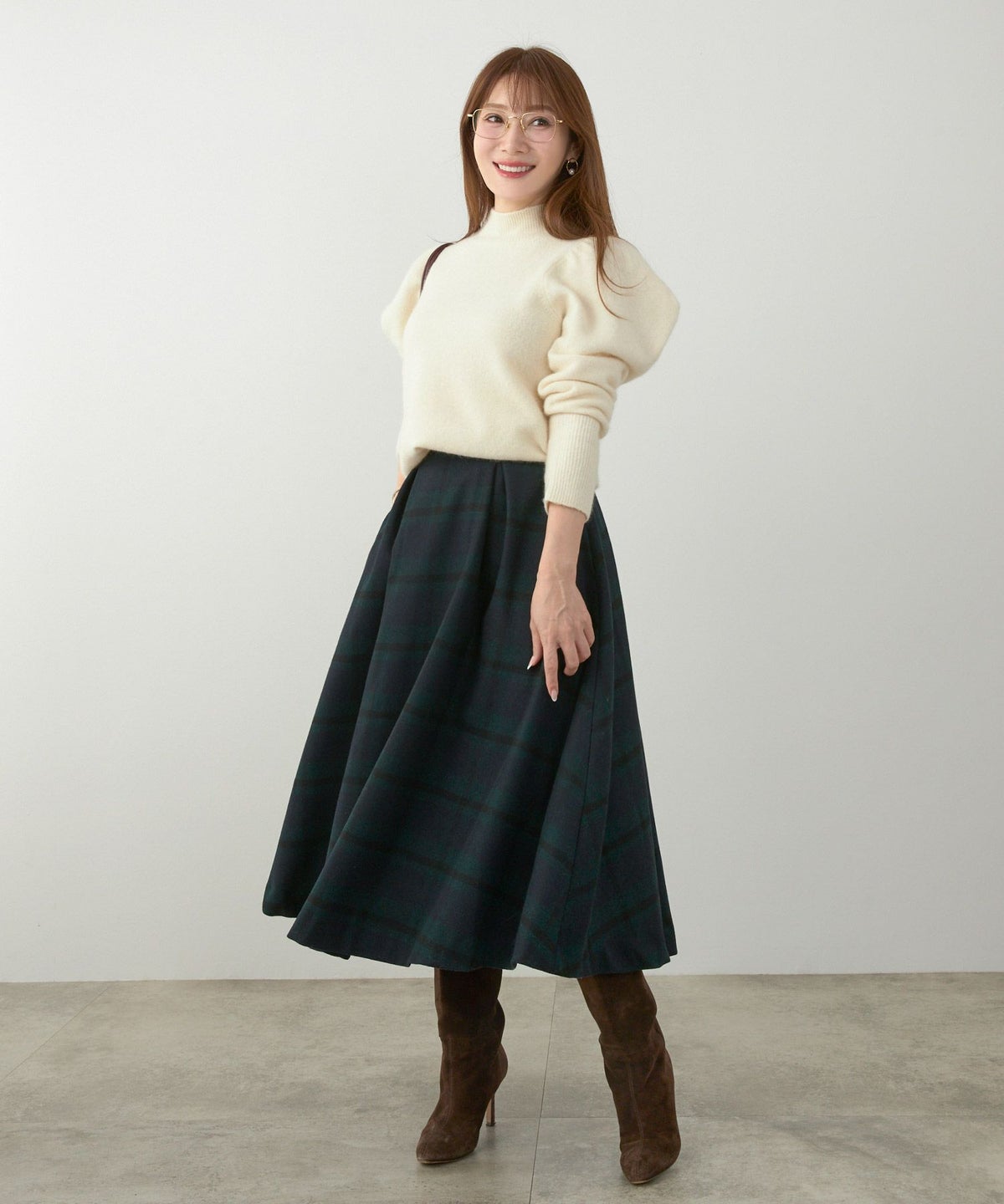 レディース 大人可愛い 上品 きれいめ 体型カバー オフィス 大人カジュアル フェミニン 柄 秋冬 ジョイントスペース