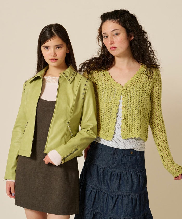 星スタッズ/レザー/ ジャケット