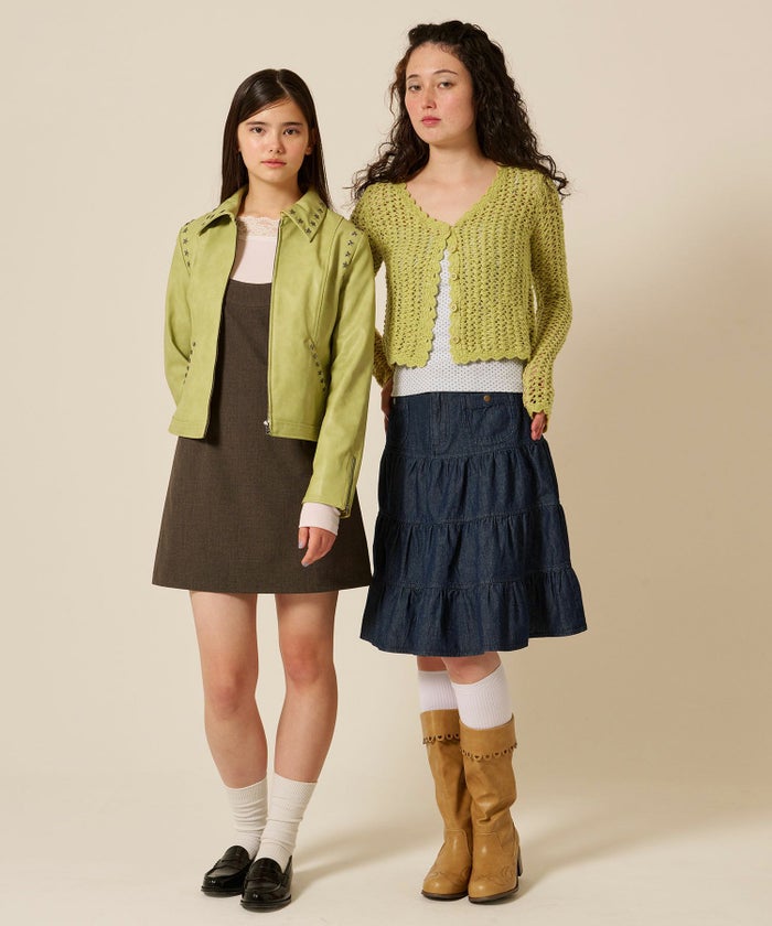 星スタッズ/レザー/ ジャケット