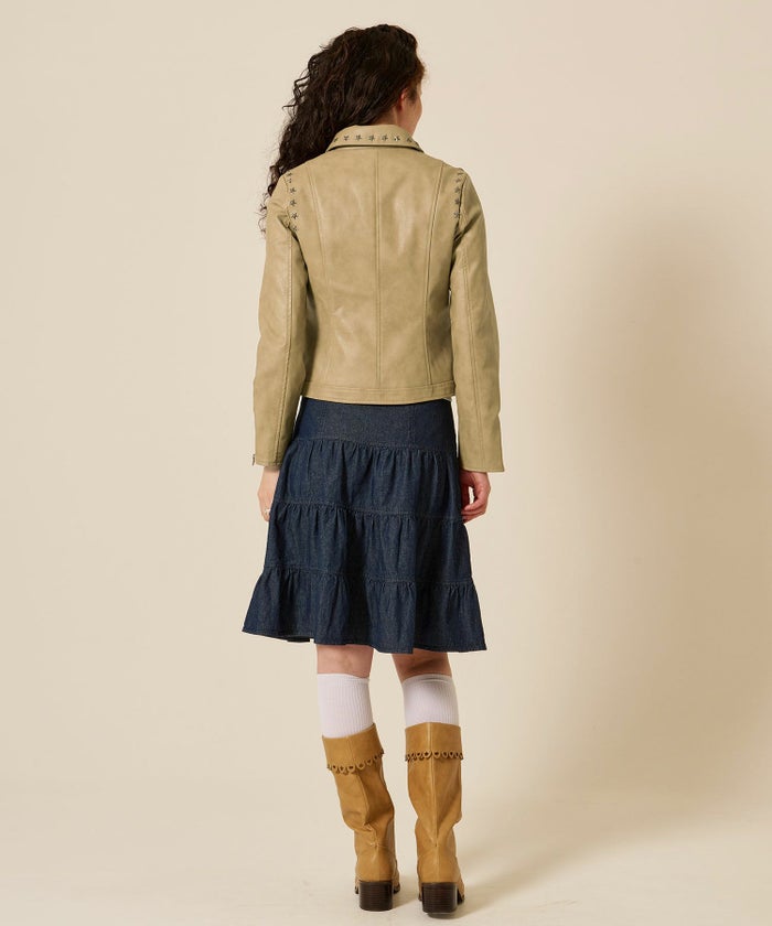 星スタッズ/レザー/ ジャケット