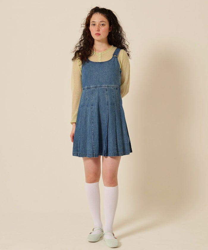 デニム/プリーツ/ジャンスカ/ワンピース