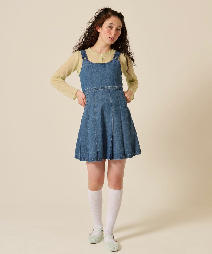 デニム/プリーツ/ジャンスカ/ワンピース